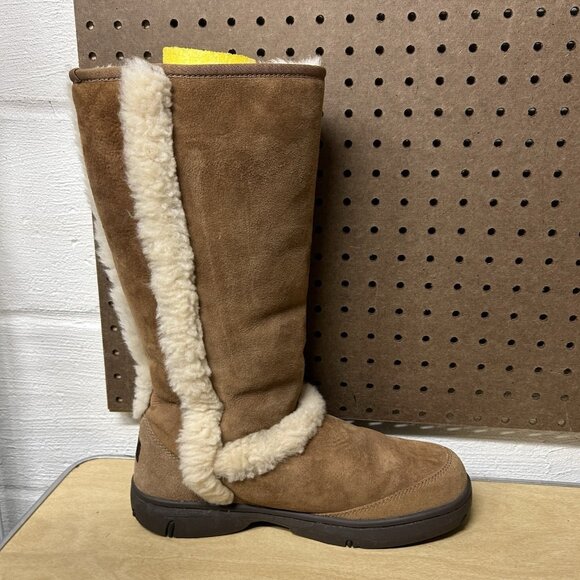 UGG Chestnut Sunburst Tall Suede Sheepskin Boots 5218 Women's 11 (Men's 10) - Picture 6 of 11